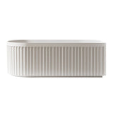 Kelsa Fluted 1500mm Matte White Left Corner Fit Designer Round Freestanding Bath | Indulge Bathroom