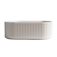 Kelsa Fluted 1500mm Matte White Designer Round Freestanding Bath | Indulge Bathroom