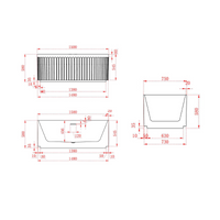 Kelsa Fluted 1500mm Matte Black Designer Round Freestanding Bath | Indulge Bathroom