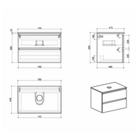 Avia 750mm White Oak Wall Hung Vanity | Indulge Bathroom