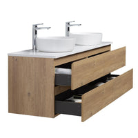Avia 1500mm Double Natural Oak Wall Hung Vanity | Indulge Bathroom