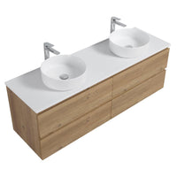 Avia 1500mm Double Natural Oak Wall Hung Vanity | Indulge Bathroom