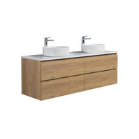 Avia 1500mm Double Natural Oak Wall Hung Vanity | Indulge Bathroom