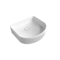 410mm Fluted Arched Gloss White Above Counter Basin | Indulge Bathroom