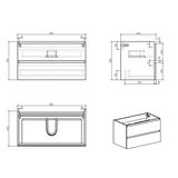 Avia 900mm White Oak Wall Hung Vanity | Indulge Bathroom