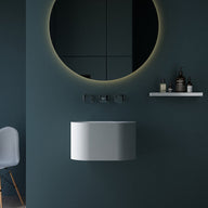 Canto 500mm Solid Surface Stone Wall Hung Basin | Indulge Bathroom