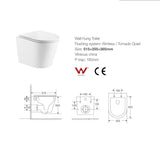 Cesena Rimless Tornado Vortex Wall Hung Toilet Suite Pan | Indulge Bathroom