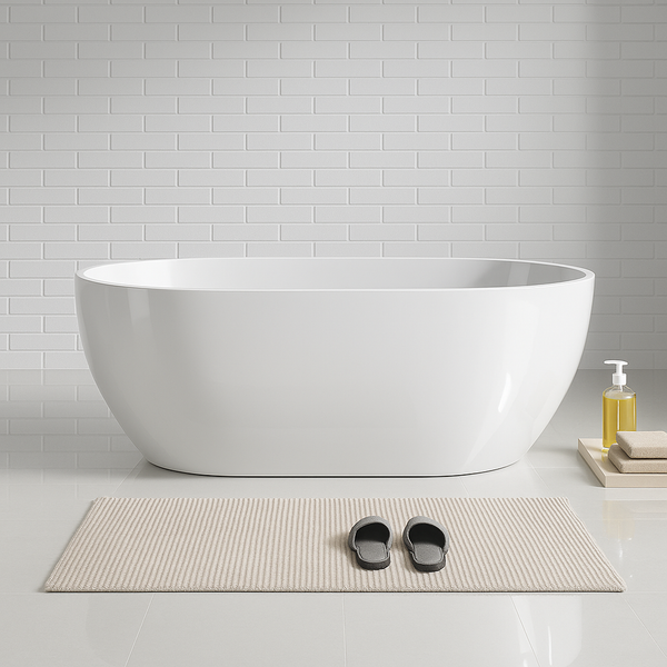 Cremona 1530 Gloss White Round Freestanding Bath Tub | Indulge Bathroom
