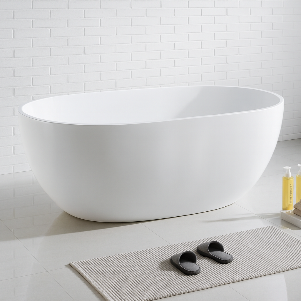 Cremona 1700 Gloss White Round Freestanding Bath Tub | Indulge Bathroom
