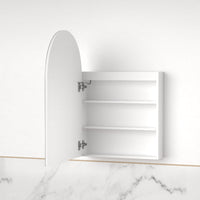 Cresta LED Matte White Arched Shaving Cabinet | Indulge Bathroom
