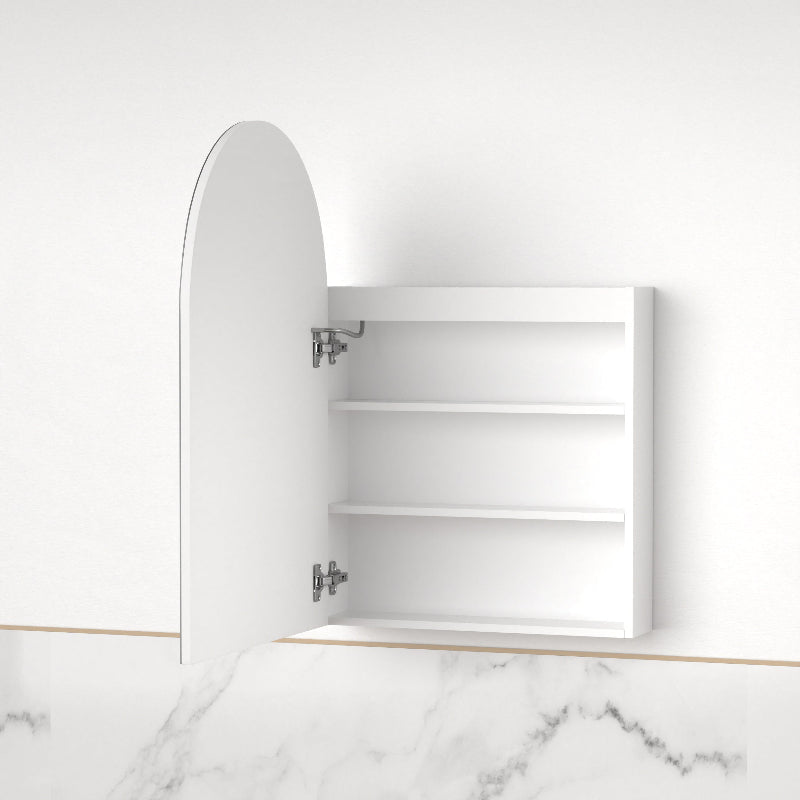 Cresta LED Matte White Arched Shaving Cabinet | Indulge Bathroom