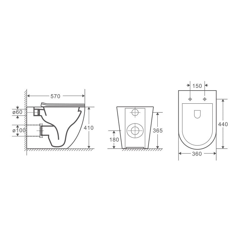 Cremona Vortex Tornado & Rimless In Wall Toilet Suite Pan | Indulge Bathroom