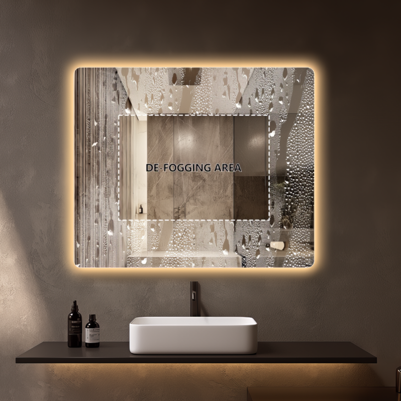 Curva Rectangle 900 x 750 Touchless LED Mirror - Three Light Temperatures | Indulge Bathroom