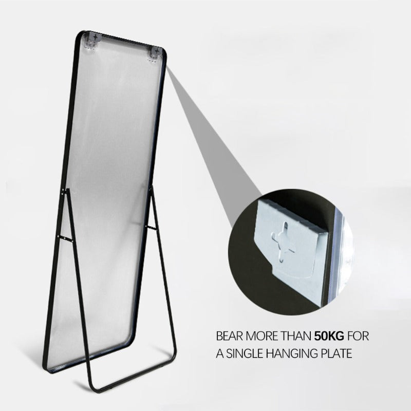 Curva 600 x 1600mm Freestanding Matte Black Framed Mirror | Indulge Bathroom