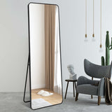 Curva 600 x 1600mm Freestanding Matte Black Framed Mirror | Indulge Bathroom