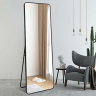 Curva 600 x 1600mm Freestanding Matte Black Framed Mirror | Indulge Bathroom