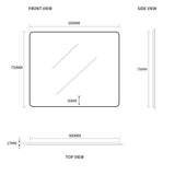 Curva Rectangle 900 x 750 Touchless LED Mirror - Three Light Temperatures | Indulge Bathroom