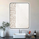 Curva Rectangle Matte Black 600 x 800 Touchless LED Mirror - Three Light Temperatures | Indulge Bathroom