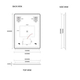 Curva Rectangle Matte Black 600 x 800 Touchless LED Mirror - Three Light Temperatures | Indulge Bathroom
