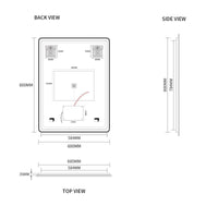 Curva Rectangle Matte Black 600 x 800 Touchless LED Mirror - Three Light Temperatures | Indulge Bathroom