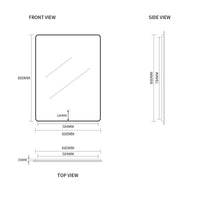Curva Rectangle Matte Black 600 x 800 Touchless LED Mirror - Three Light Temperatures | Indulge Bathroom