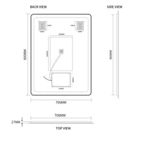 Curva Rectangle 700 x 900 Touchless LED Mirror - Three Light Temperatures | Indulge Bathroom