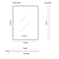 Curva Rectangle 700 x 900 Touchless LED Mirror - Three Light Temperatures | Indulge Bathroom