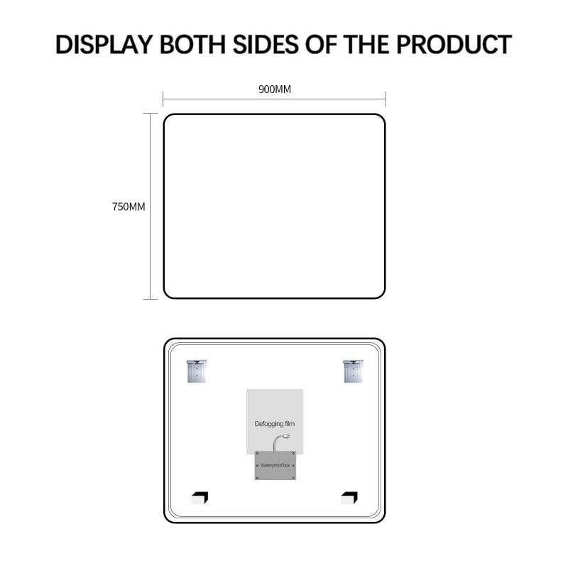 Curva Rectangle 900 x 750 Touchless LED Mirror - Three Light Temperatures | Indulge Bathroom
