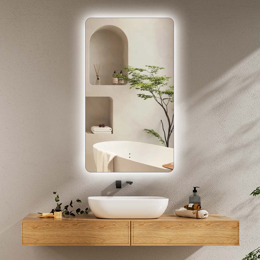Curva Rectangle 600 x 800 Touchless LED Mirror - Three Light Temperatures | Indulge Bathroom