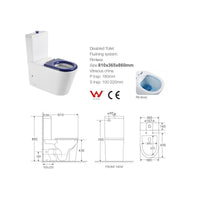 Cesena Care Rimless Care Toilet Suite Blue Seat & Raised Button | Indulge Bathroom
