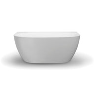 Delta 1500mm Gloss White Back to Wall Oval Freestanding Bath Tub | Indulge Bathroom
