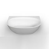 Delta 1500mm Gloss White Back to Wall Oval Freestanding Bath Tub | Indulge Bathroom