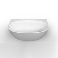 Delta 1500mm Gloss White Back to Wall Oval Freestanding Bath Tub | Indulge Bathroom