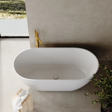 Fiora 1500mm Stone Matte White Freestanding Bath Tub | Indulge Bathroom