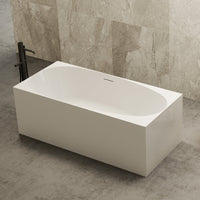 Forma 1400mm Matte White Multi Fit Back to Wall Designer Freestanding Bath | Indulge Bathroom