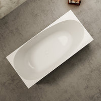 Forma 1400mm Matte White Multi Fit Back to Wall Designer Freestanding Bath | Indulge Bathroom