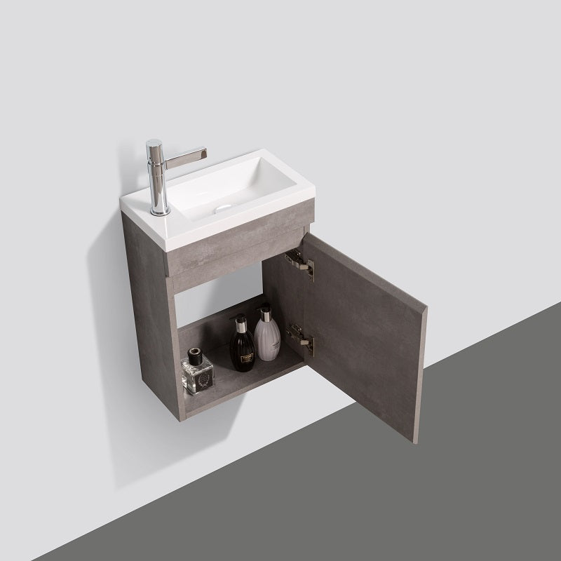 Piccolo 400 Grey Ash Wall Hung Vanity | Indulge Bathroom