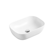 460mm Rectangle Gloss White Above Counter Basin | Indulge Bathroom