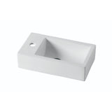 455mm Gloss White Wall Hung Basin - Left Taphole | Indulge Bathroom