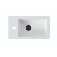 455mm Gloss White Wall Hung Basin - Left Taphole | Indulge Bathroom