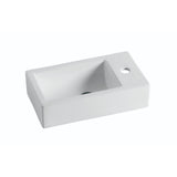 455mm Gloss White Wall Hung Basin - Right Taphole | Indulge Bathroom