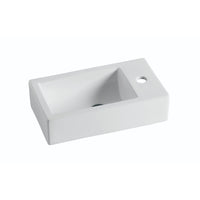 455mm Gloss White Wall Hung Basin - Right Taphole | Indulge Bathroom