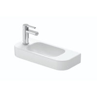 500mm Gloss White Wall Hung Basin - Left Taphole | Indulge Bathroom