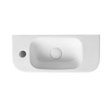 500mm Gloss White Wall Hung Basin - Left Taphole | Indulge Bathroom