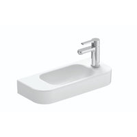 500mm Gloss White Wall Hung Basin - Right Taphole | Indulge Bathroom