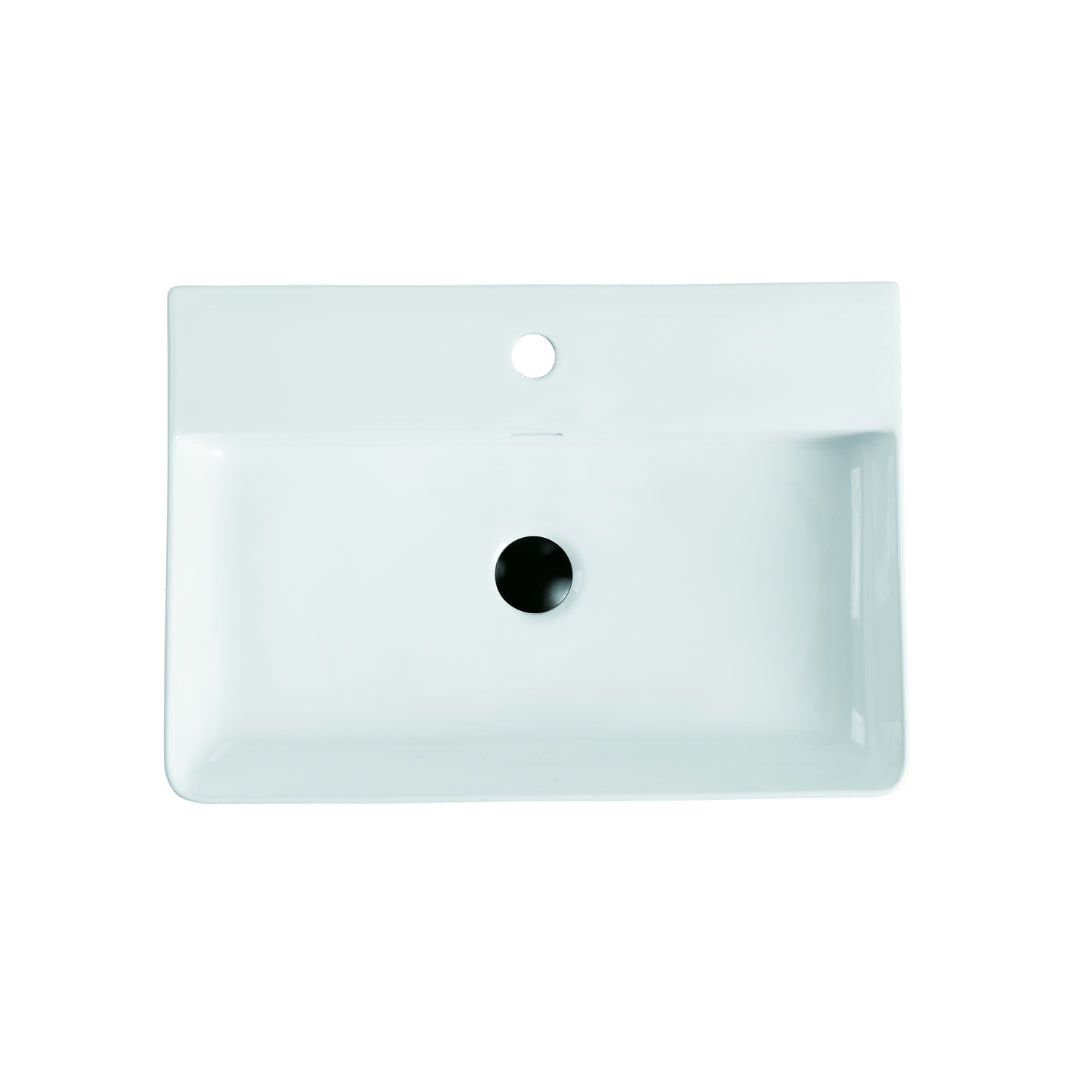 605mm Gloss White Wall Hung Basin | Indulge Bathroom