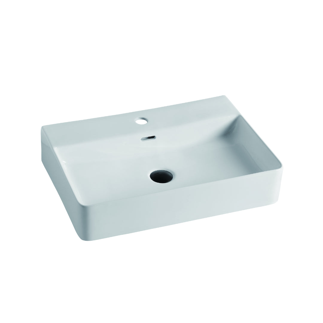 605mm Gloss White Wall Hung Basin | Indulge Bathroom