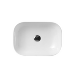 460mm Rectangle Gloss White Above Counter Basin | Indulge Bathroom