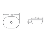 485mm Oval Matte White Above Counter Basin | Indulge Bathroom