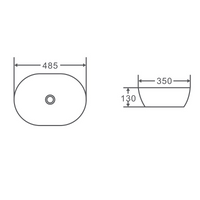 485mm Oval Matte White Above Counter Basin | Indulge Bathroom